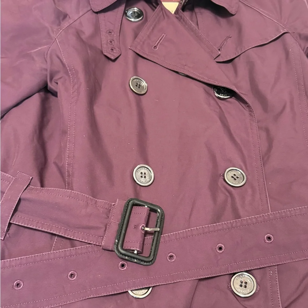 Deep Maroon Women's Burberry Trench Coat - Picture 10 of 15